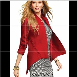 Cabi Red Wool Swing Blazer Jacket Style 528 Medium